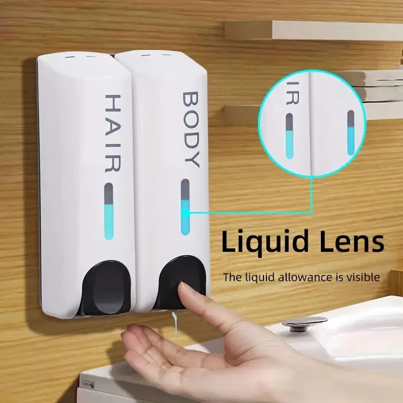 350Ml Soap Dispenser Wall-Mount Shower Bath Gel Shampoo Manual Press Soap Dispenser Liquid Soap Container Bathroom Accessories