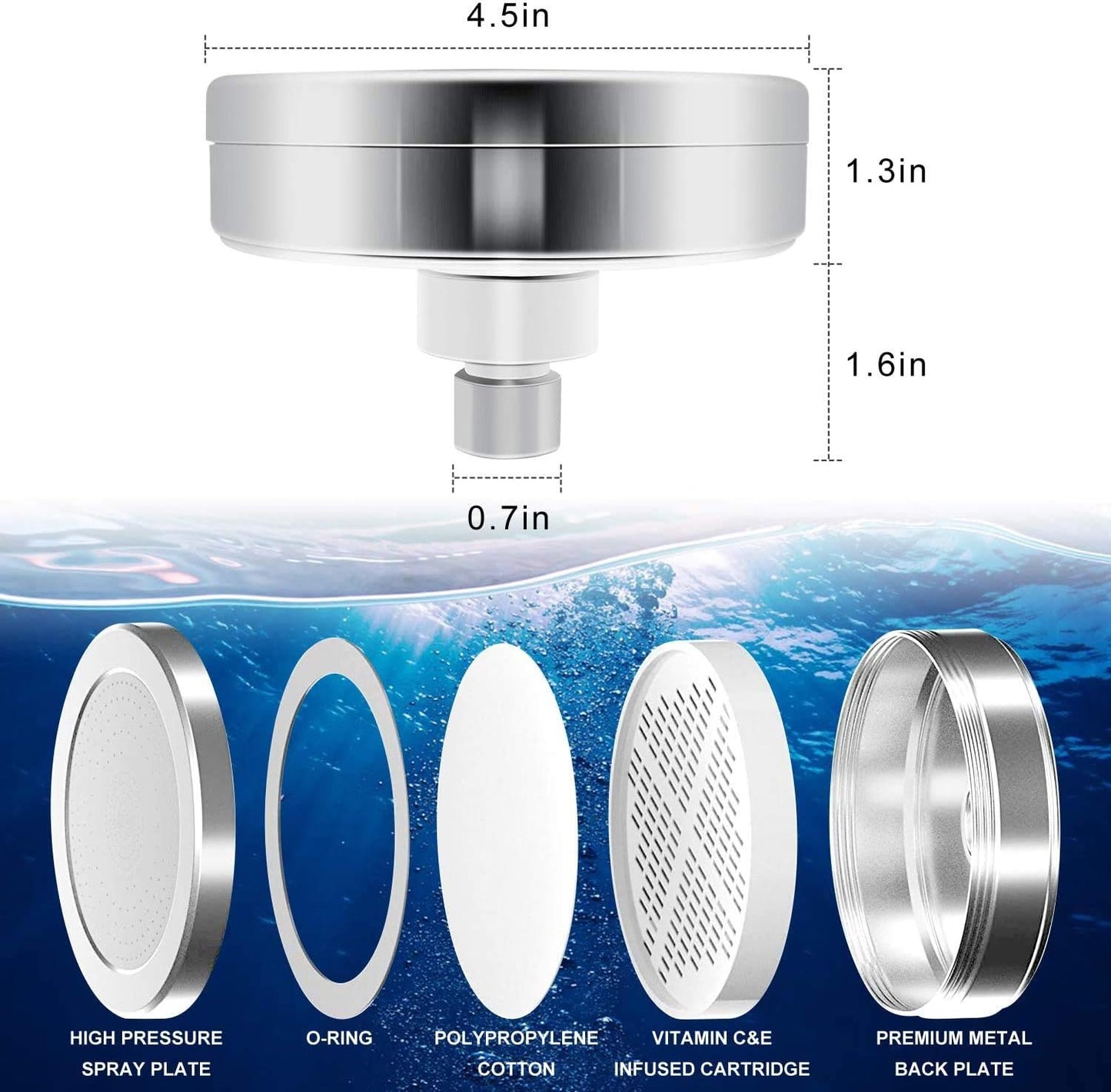 Shower Head Set,Shower Head Filter,Universal Shower Filter,Shower Head,Removes Chlorine Fluoride Heavy Metals.Other Sediments