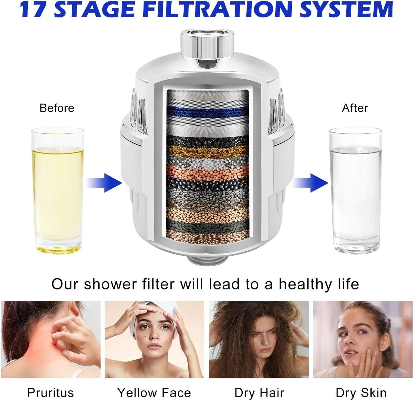 Shower Head Set,Shower Head Filter,Universal Shower Filter,Shower Head,Removes Chlorine Fluoride Heavy Metals.Other Sediments