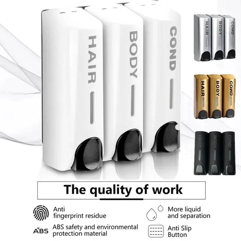 350Ml Soap Dispenser Wall-Mount Shower Bath Gel Shampoo Manual Press Soap Dispenser Liquid Soap Container Bathroom Accessories