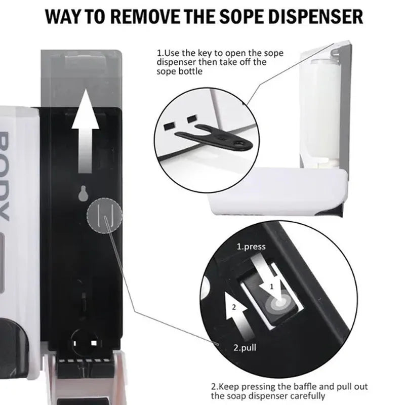 350Ml Soap Dispenser Wall-Mount Shower Bath Gel Shampoo Manual Press Soap Dispenser Liquid Soap Container Bathroom Accessories
